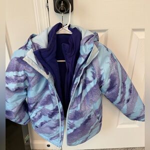 All in Motion Kids Blue and Purple Puffer Jacket